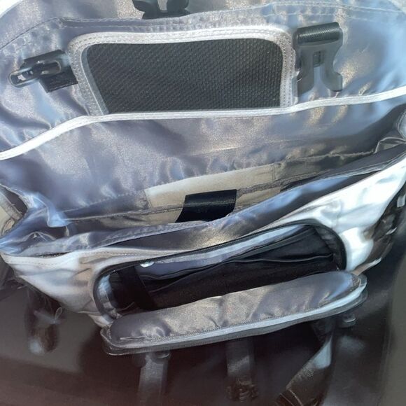 Laptop bag bring unisex multi compartment messanger bag grey college bag EUC - Picture 5 of 12